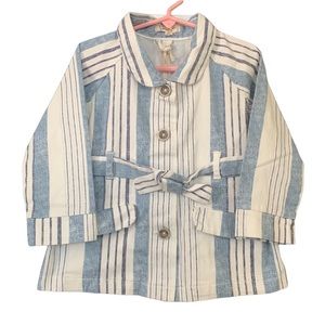 Jessica Simpson Toddler Girls Stripped Tie Belt Jacket